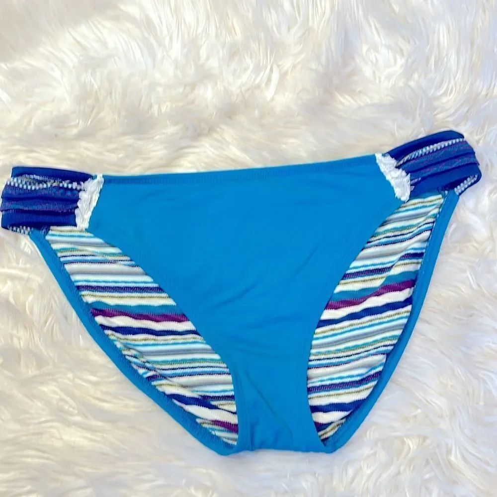 Lucky Brand - Hipster Bikini Bottoms sz L, Teal Blue